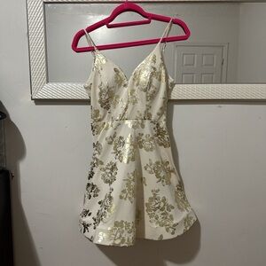 Gold Floral Dress
